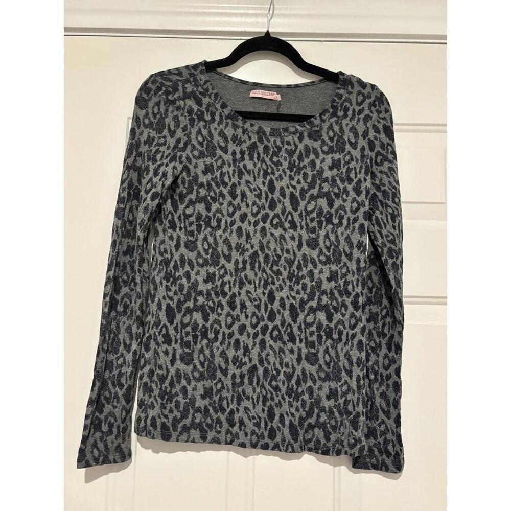 Women's sz‎ S Juicy Couture black/grey animal print long sleeve shirt #1371